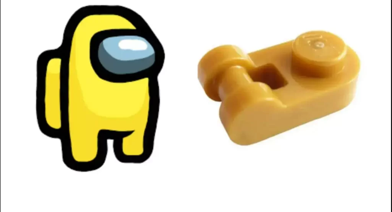 Among us yellow vs Lego piece yellow