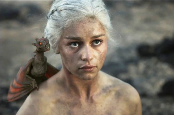 Daenerys Targaryen in the TV series Games of Thrones on HBO from 2011-2019.