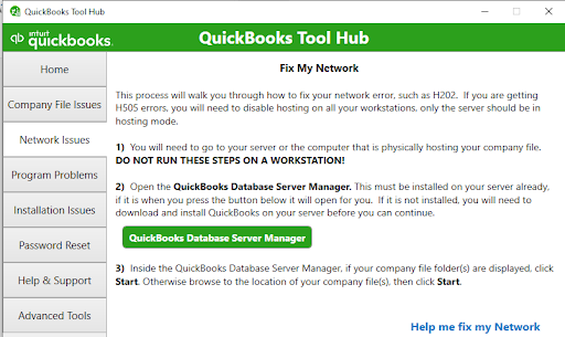 Run QuickBooks Database Server Manager Tool